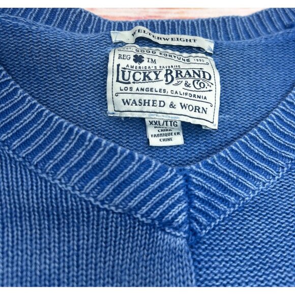 Lucky Brand Mens Washed & Worn Edition V-Neck Sweater XXL Lightweight - Picture 4 of 5